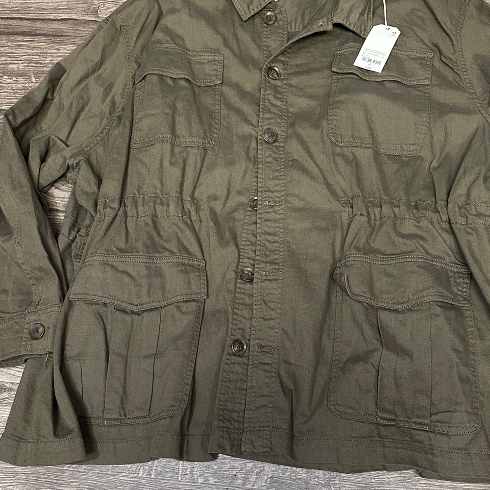 Mutual Weave Women’s Olive Utility Jacket with Drawstring Waist - Picture 6 of 13
